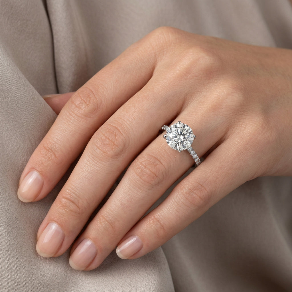 Ella Rose 14K White Gold 2.71ct Round Lab-Grown Diamond Engagement Ring