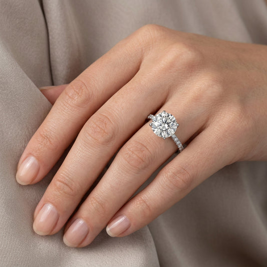 Ella Rose 14K White Gold 2.71ct Round Lab-Grown Diamond Engagement Ring
