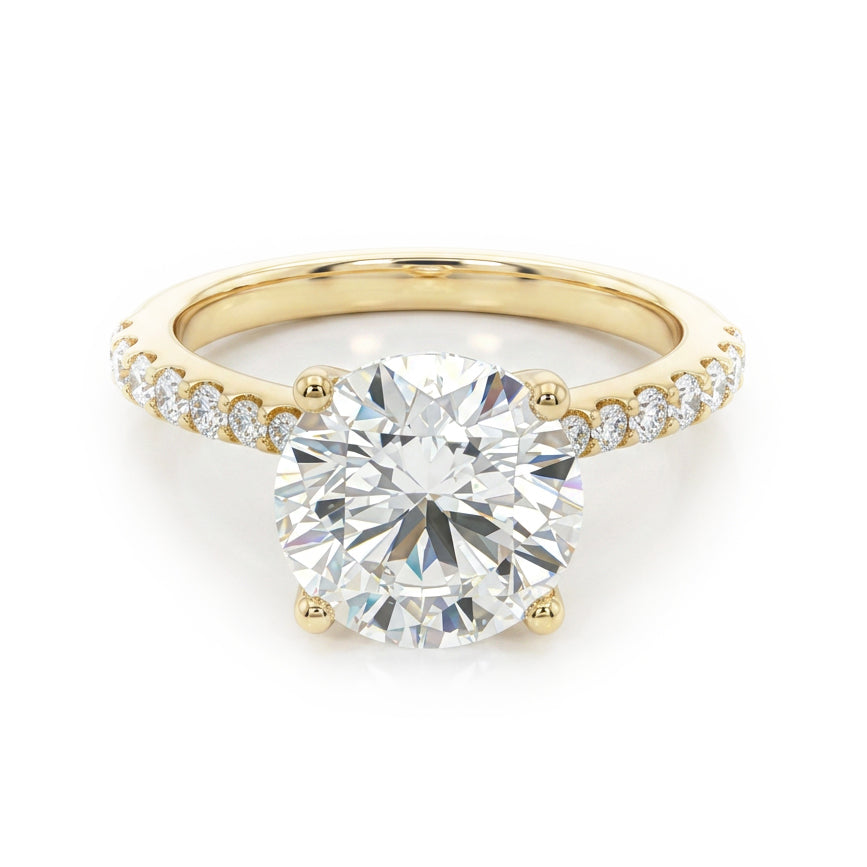 Ella Rose 14K Yellow Gold 3.07ct Round Lab-Grown Diamond Engagement Ring