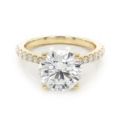 Ella Rose 14K Yellow Gold 3.07ct Round Lab-Grown Diamond Engagement Ring