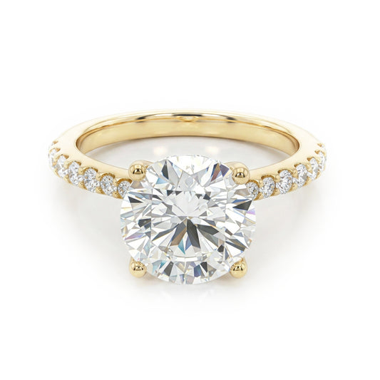 Ella Rose 14K Yellow Gold 3.07ct Round Lab-Grown Diamond Engagement Ring