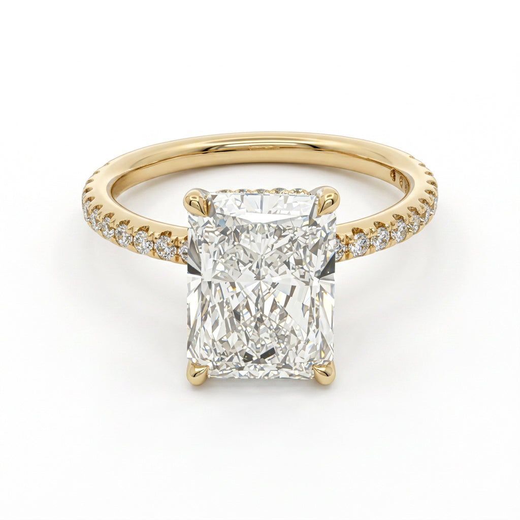 Ella Rose 14K Yellow Gold 3.50ct Radiant-Cut Lab-Grown Diamond Engagement Ring