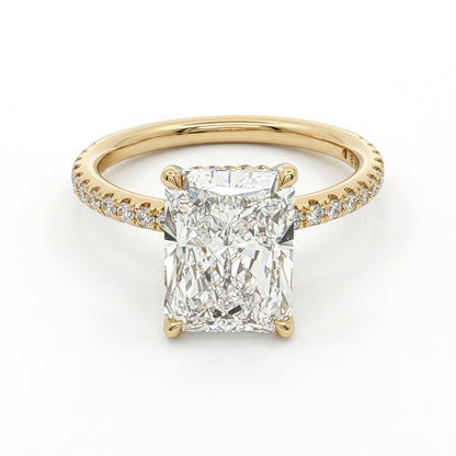 Ella Rose 14K Yellow Gold 3.50ct Radiant-Cut Lab-Grown Diamond Engagement Ring