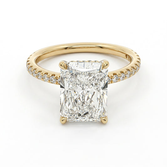 Ella Rose 14K Yellow Gold 3.50ct Radiant-Cut Lab-Grown Diamond Engagement Ring