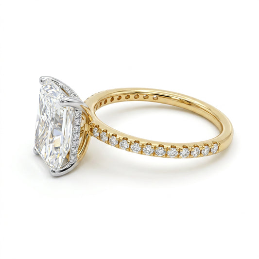 Ella Rose 14K Yellow Gold 3.50ct Radiant-Cut Lab-Grown Diamond Engagement Ring