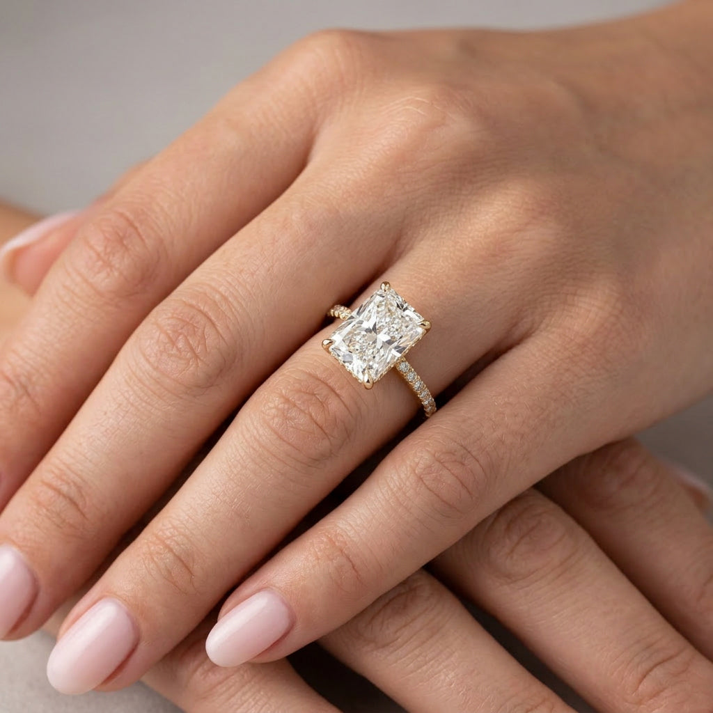 Ella Rose 14K Yellow Gold 3.50ct Radiant-Cut Lab-Grown Diamond Engagement Ring