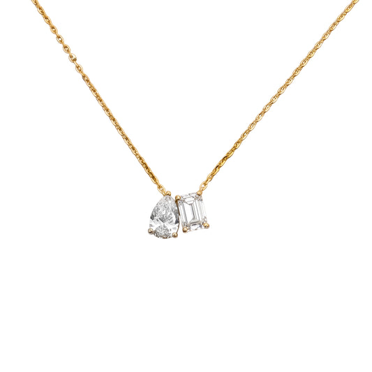 Ella Rose 14K Yellow Gold 2.08ct Pear and Emerald-Cut Lab-Grown Diamond Necklace