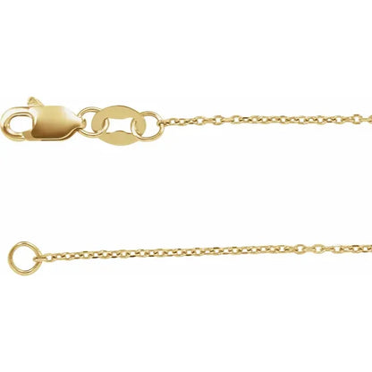 King Jewelers 18" 1mm Diamond Cut Cable Chain 18K Yellow Gold