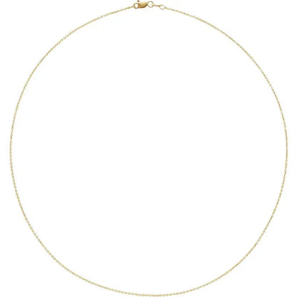 King Jewelers 18" 1mm Diamond Cut Cable Chain 18K Yellow Gold