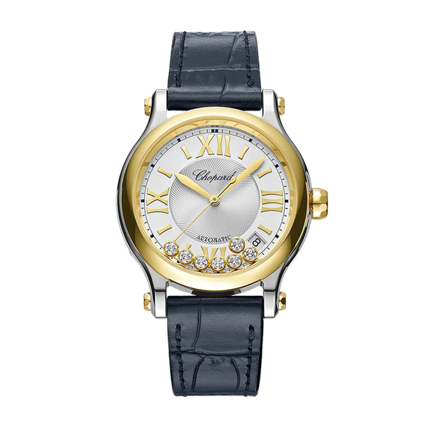 ◆ Happy Chopard Happy Sport 36mm Two Tone Leather Strap | King Jewelers