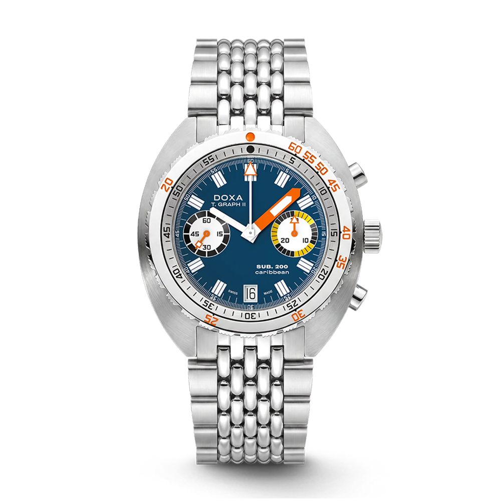 DOXA SUB 200 T.Graph II Caribbean Stainless Steel