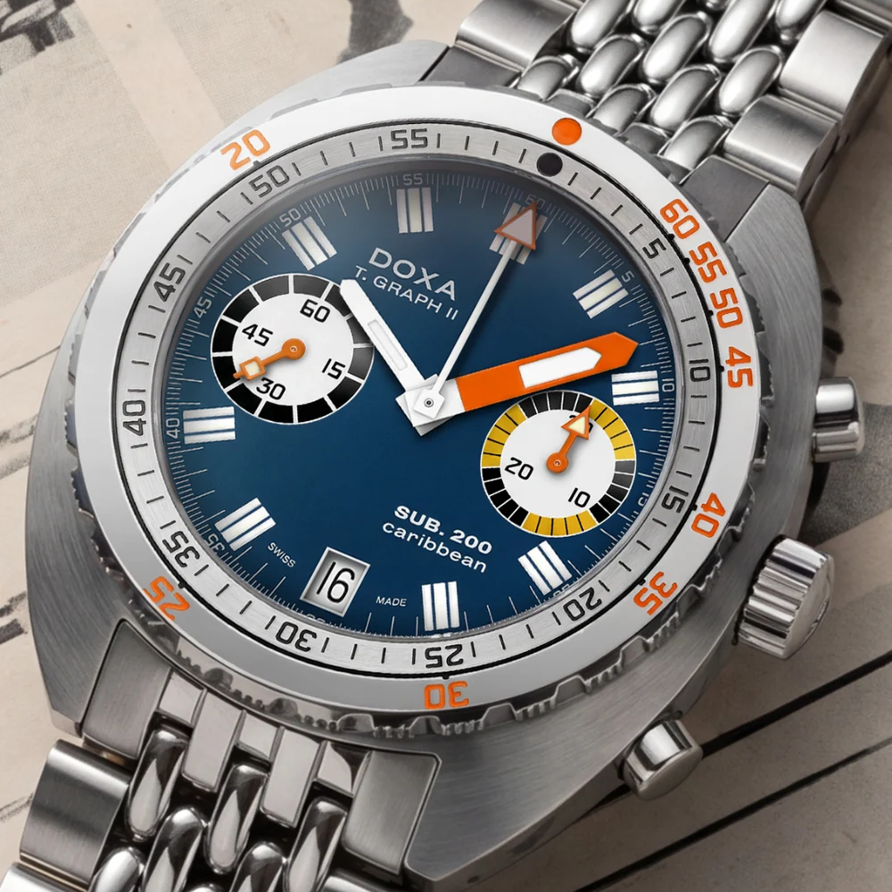 DOXA SUB 200 T.Graph II Caribbean Stainless Steel