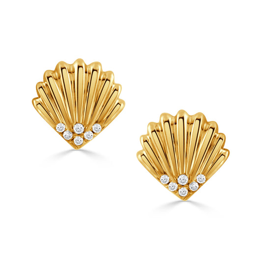Doves Tropics 18K Yellow Gold Diamond Earrings
