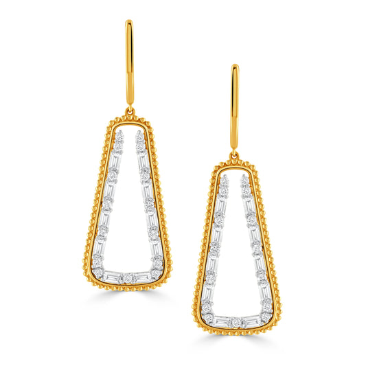 Doves Byzantine 18K Yellow Gold Diamond Drop Earrings