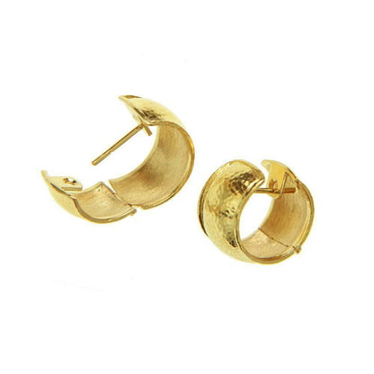 Elizabeth Locke Curved Wide Hoop Earrings