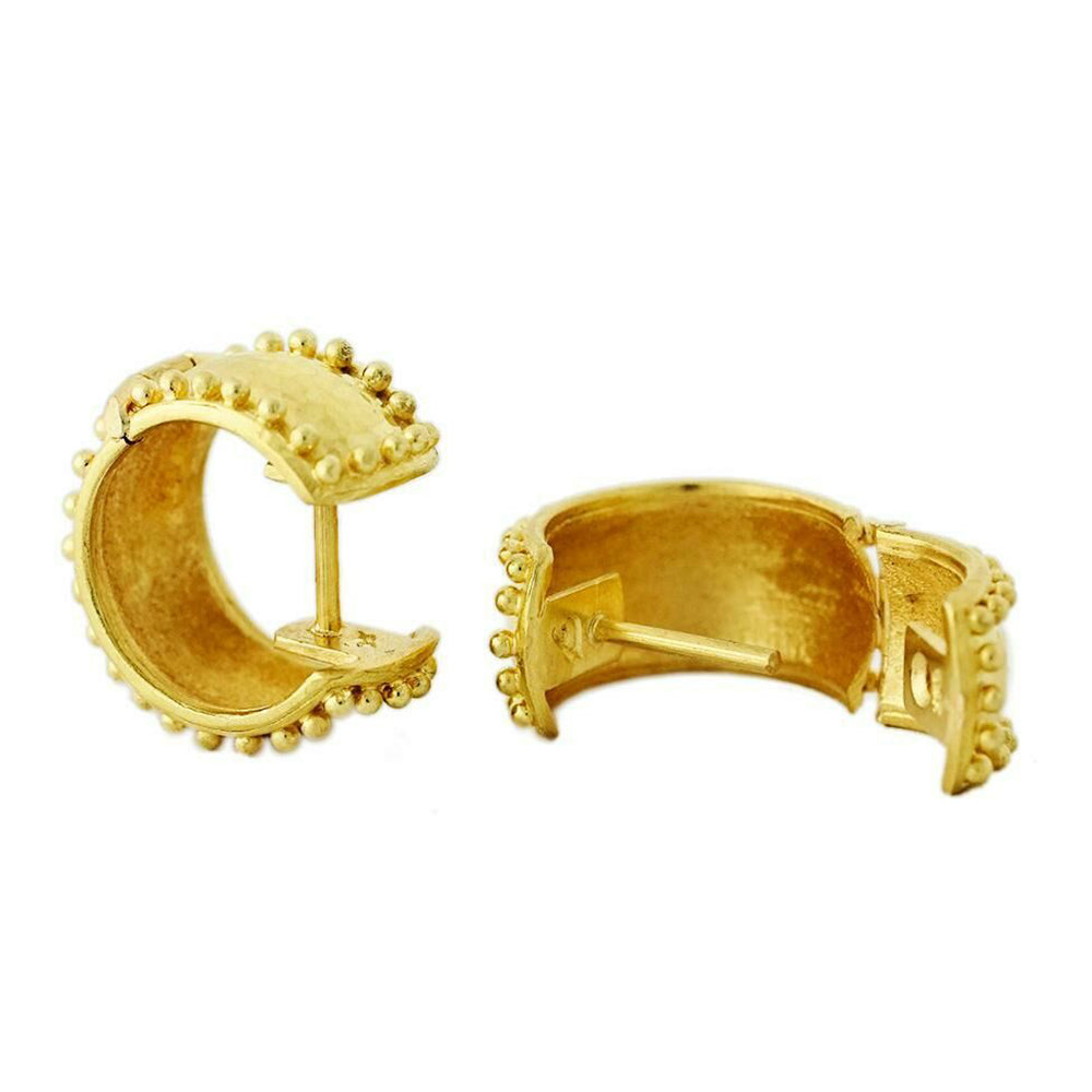 Elizabeth Locke Granulated Curved Wide Hoops