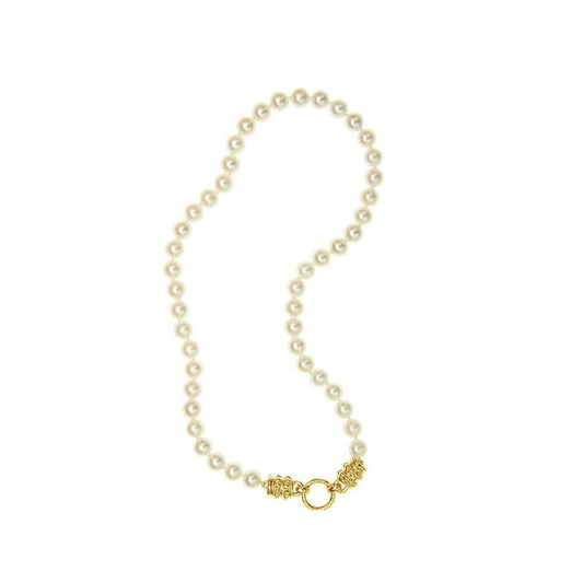 Elizabeth Locke 17 Inch Bettina Clasp Pearl Necklace