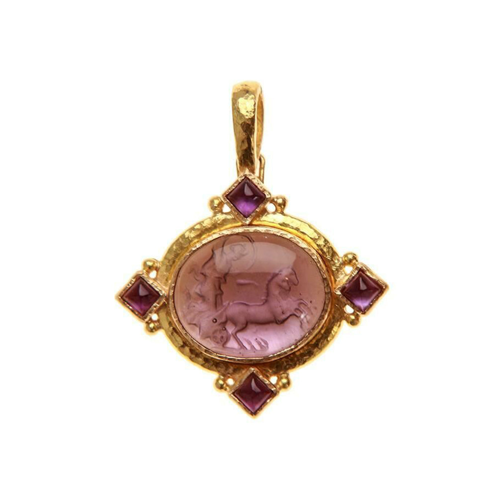 Elizabeth Locke Mulberry Goddess with Chariot Pendant