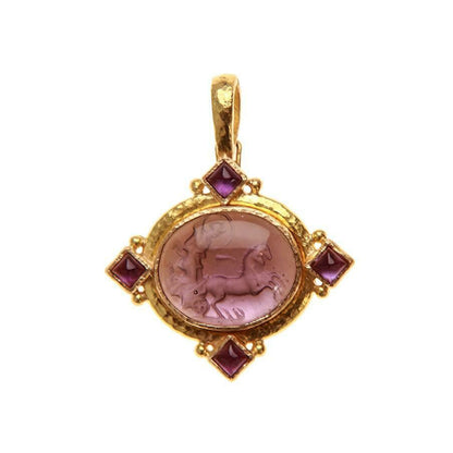 Elizabeth Locke Mulberry Goddess with Chariot Pendant