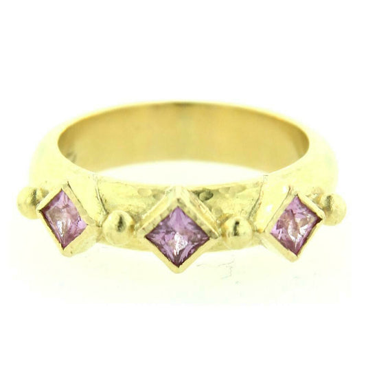 Elizabeth Locke Pink Sapphire Harlequin Stack Ring