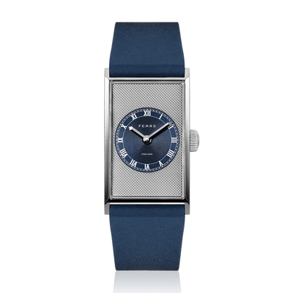 Fears Arnos Pewter Blue Dial Barenia Leather Strap Watch
