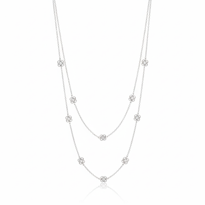 A. Link 3 Carat Diamond Necklace in 18K White Gold