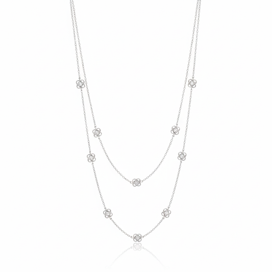 A. Link 3 Carat Diamond Necklace in 18K White Gold