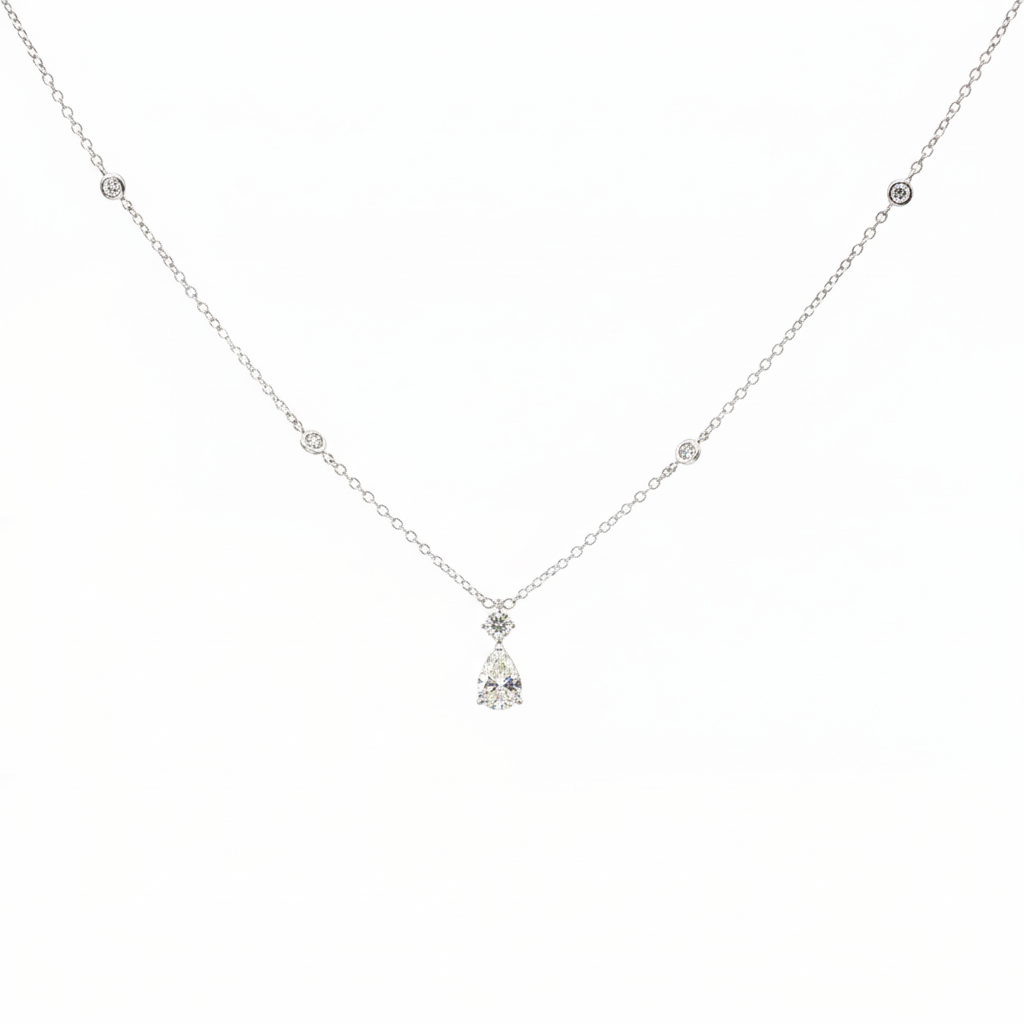 King Jewelers Platinum Pendant Necklace With 1.30 CTW Mixed-Cut Diamonds