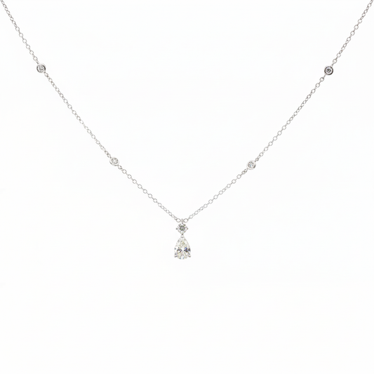 King Jewelers Platinum Pendant Necklace With 1.30 CTW Mixed-Cut Diamonds