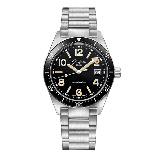 Glashütte Original SeaQ 39.5mm Black Dial Stainless Steel
