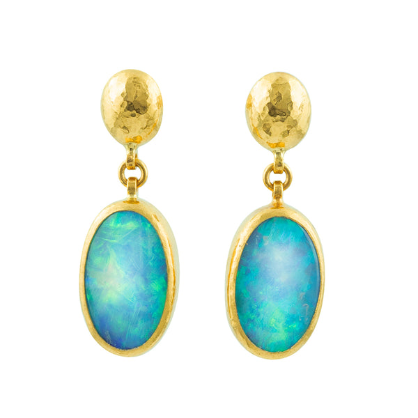 Gurhan Rune Gold Opal Drop Earrings King Jewelers