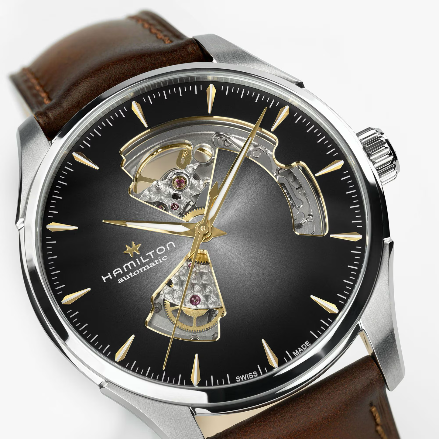 Hamilton Jazzmaster Open Heart Auto 40mm Grey Dial Leather Watch