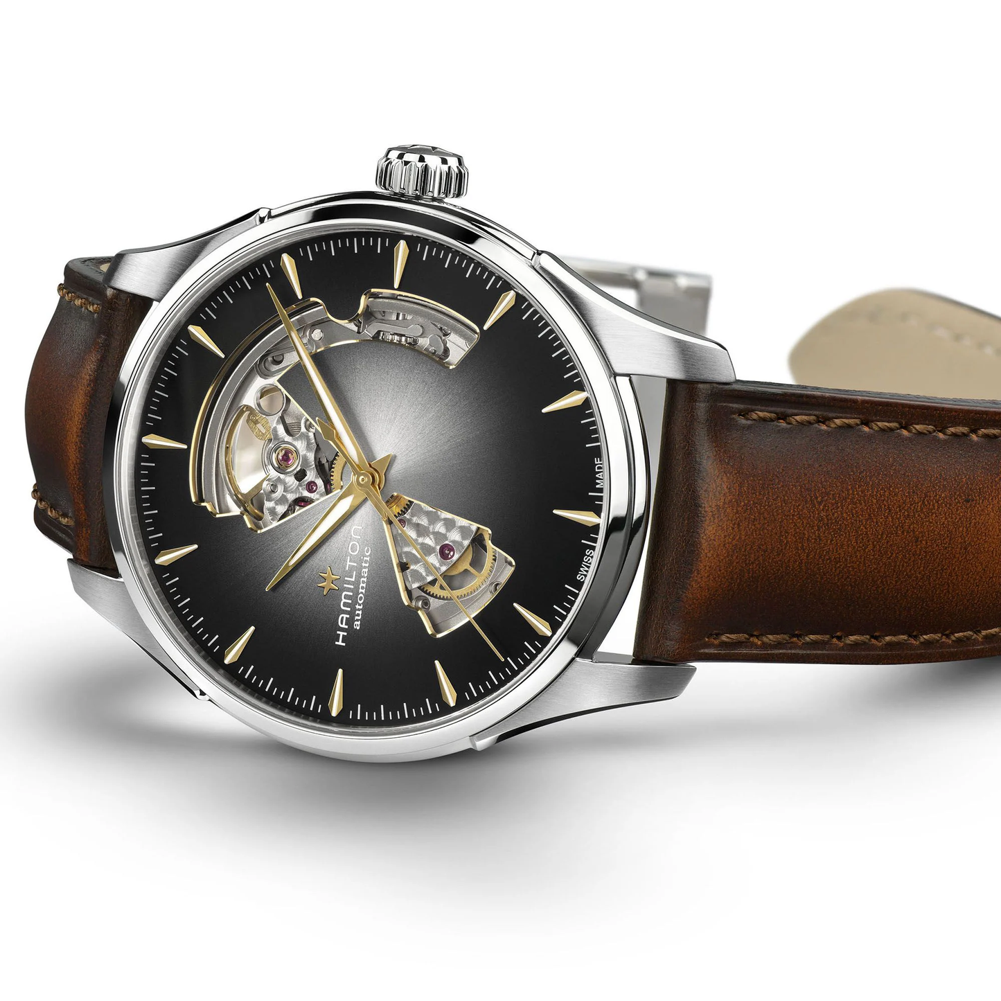 Hamilton Jazzmaster Open Heart Auto 40mm Grey Dial Leather Watch