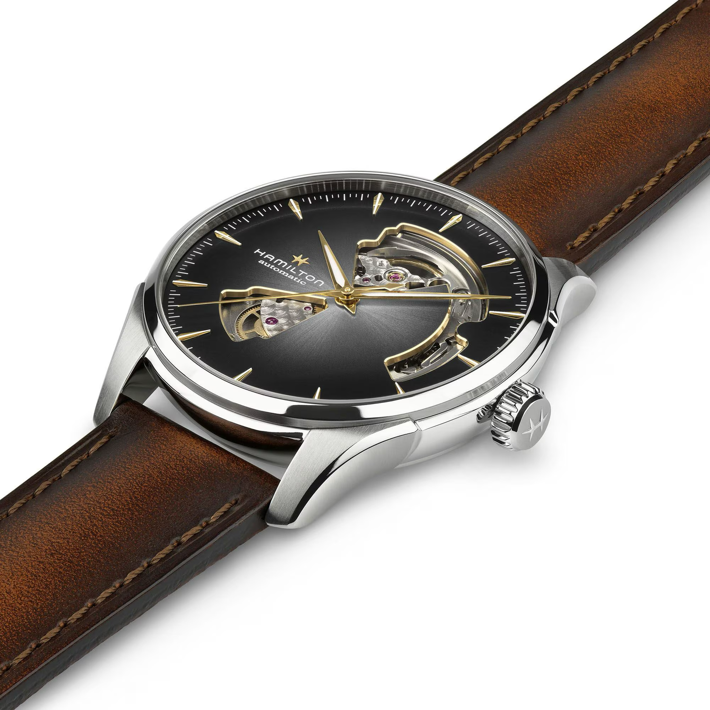 Hamilton Jazzmaster Open Heart Auto 40mm Grey Dial Leather Watch