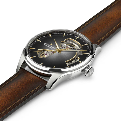 Hamilton Jazzmaster Open Heart Auto 40mm Grey Dial Leather Watch