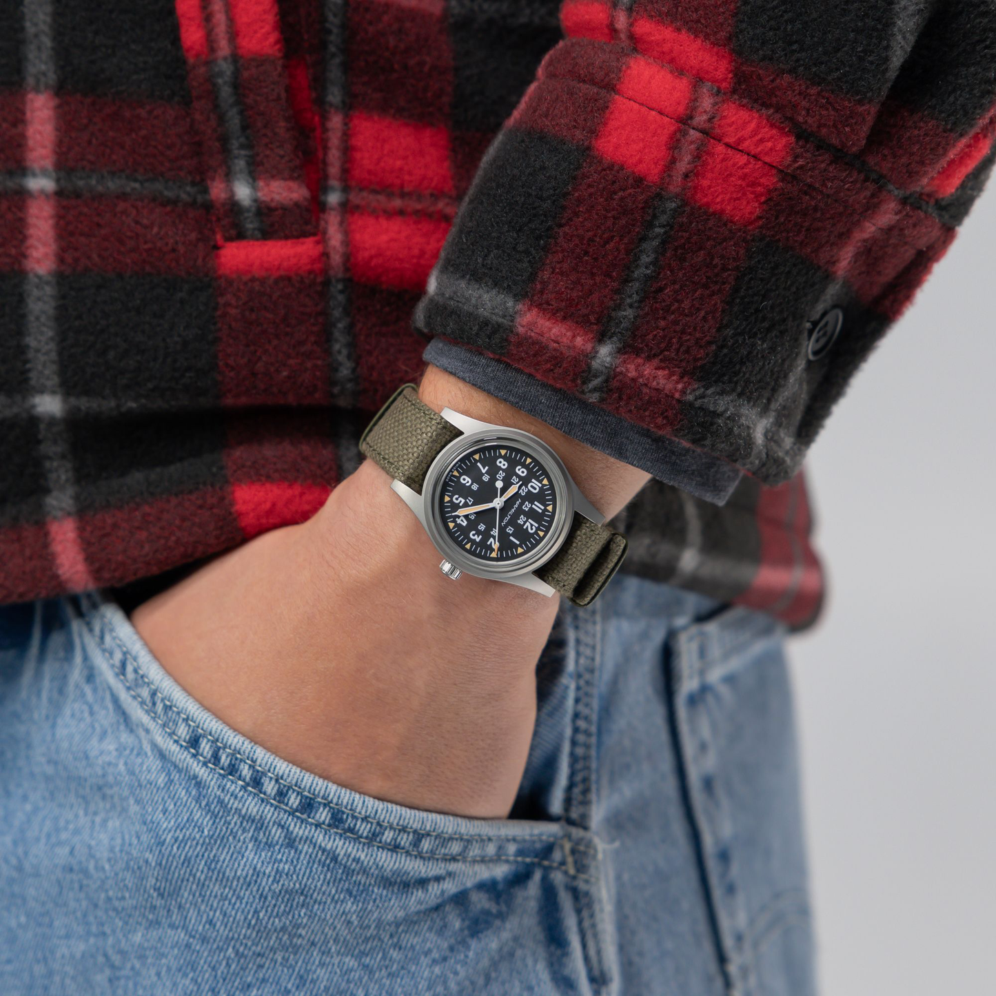 Hamilton Khaki Field Mechanical 36mm Green Strap