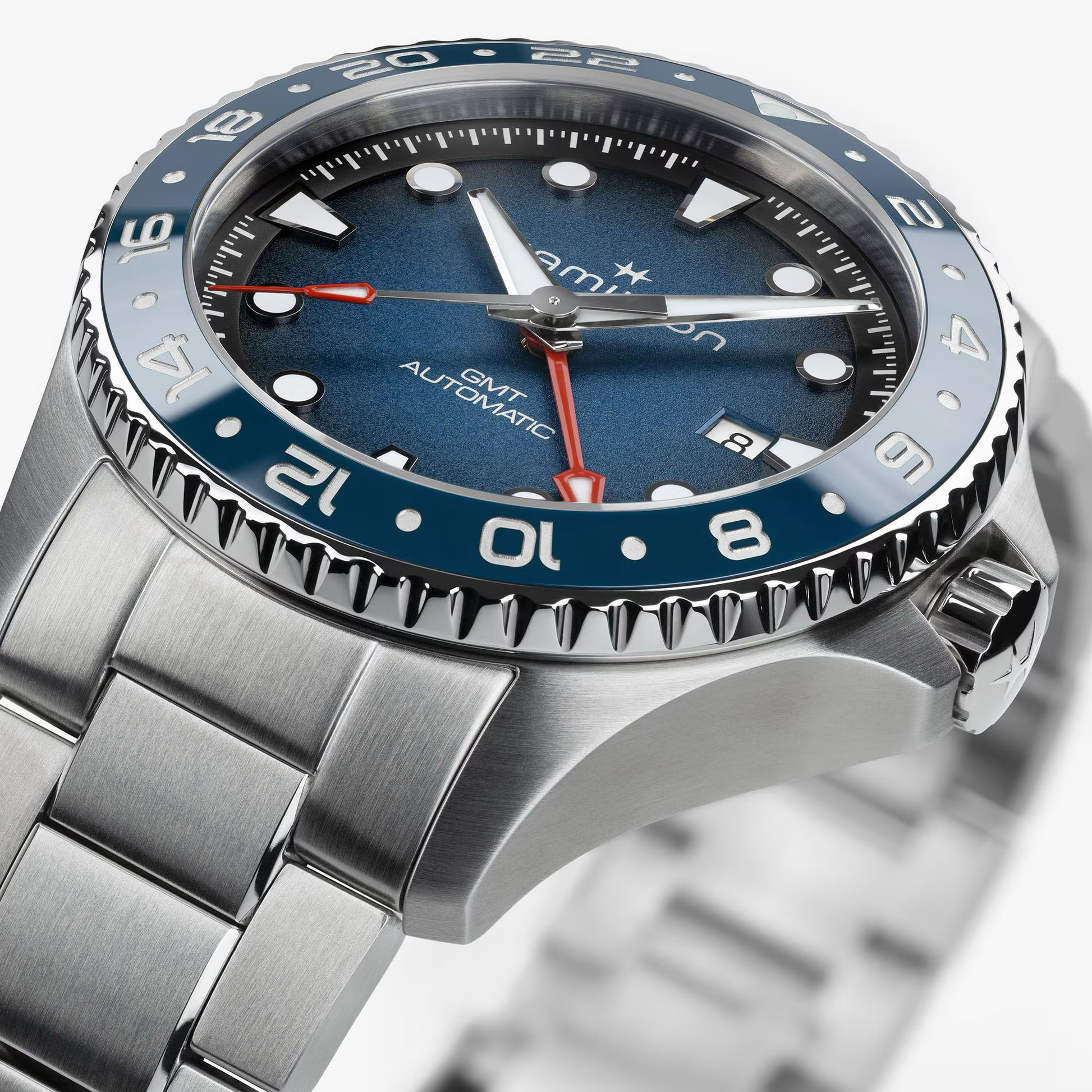 Hamilton Khaki Navy Scuba Auto GMT 43mm Blue Dial Watch