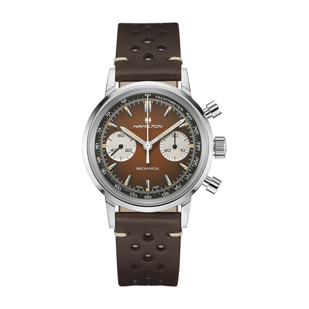 Hamilton American Classic Intra-Matic Chronograph H 40mm Brown Dial Watch