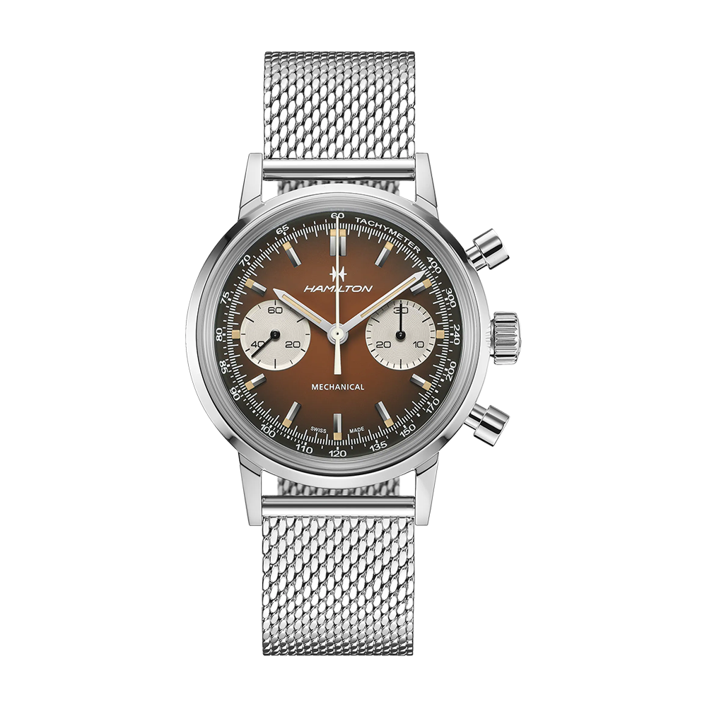 Hamilton American Classic Intra-Matic Chronograph H 40mm Brown Dial Watch