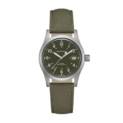Hamilton Khaki Field Mechanical 38mm Green Dial Canvas Strap Watch