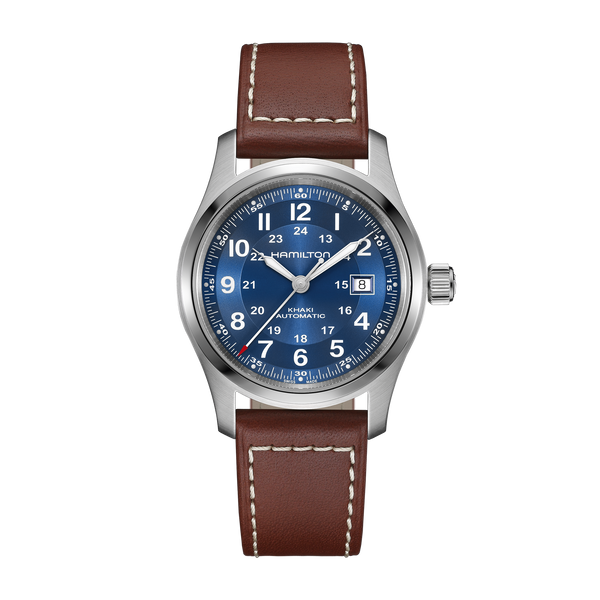 Hamilton Khaki Automatic 42mm ブラウンレザーバンド Hamilton Khaki Field Automatic 42mm – Spicer Greene Jewelers