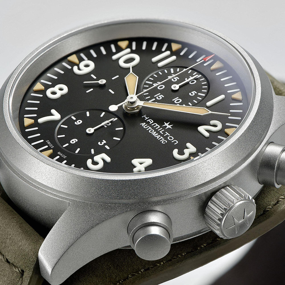 Hamilton Khaki Field Auto Chrono Black Dial | King Jewelers
