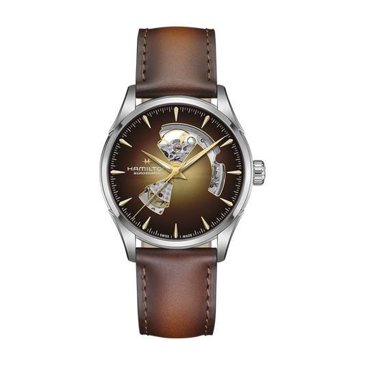 Hamilton Jazzmaster Open Heart Auto 42mm Brown Dial Leather Strap Watch