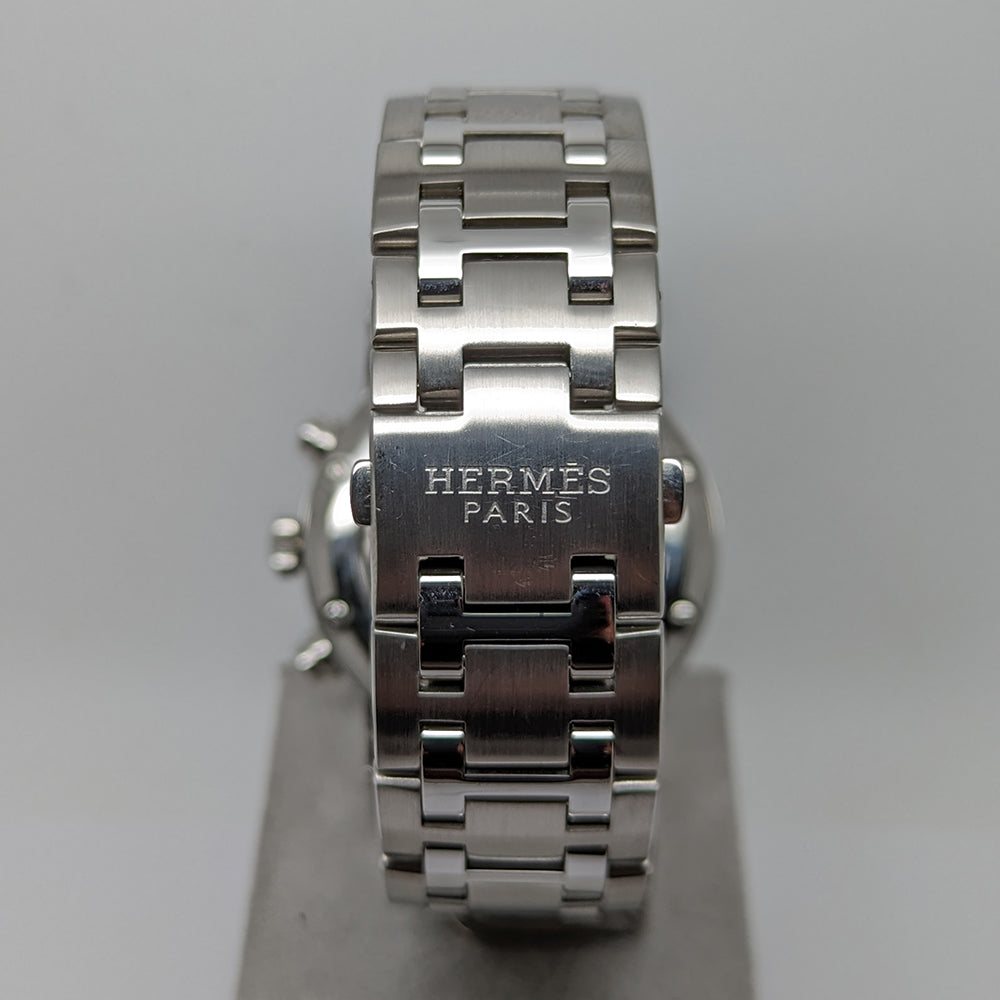 hermes klapprad Pre Owned Hermes Clipper Chronograph Watch