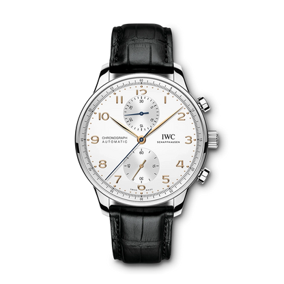 IWC Portugieser Chronograph 41 Silver Dial Leather Strap