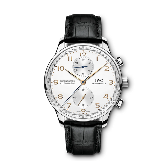 IWC Portugieser Chronograph 41 Silver Dial Leather Strap