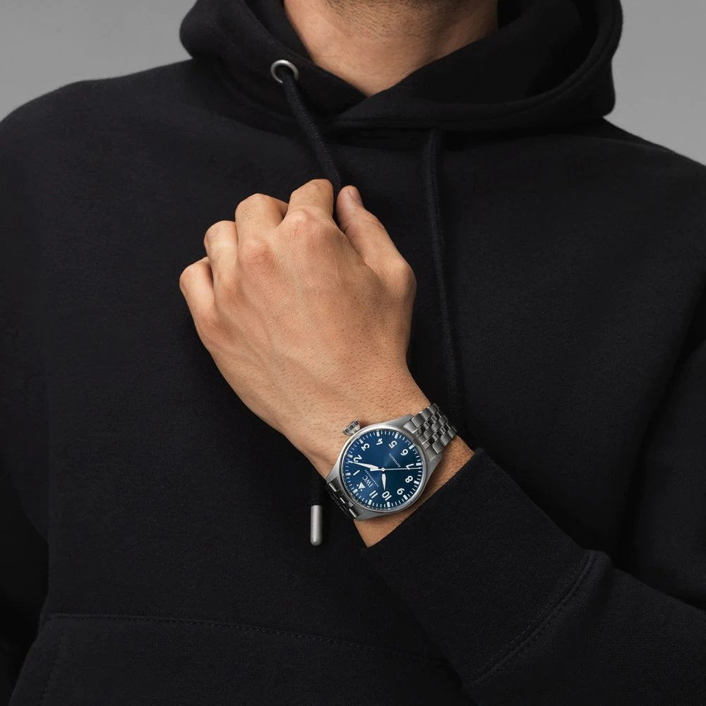  オクタゴナルプレート ネイビーブルー IWC Big Pilot's Watch 43 Steel Blue Dial | King Jewelers