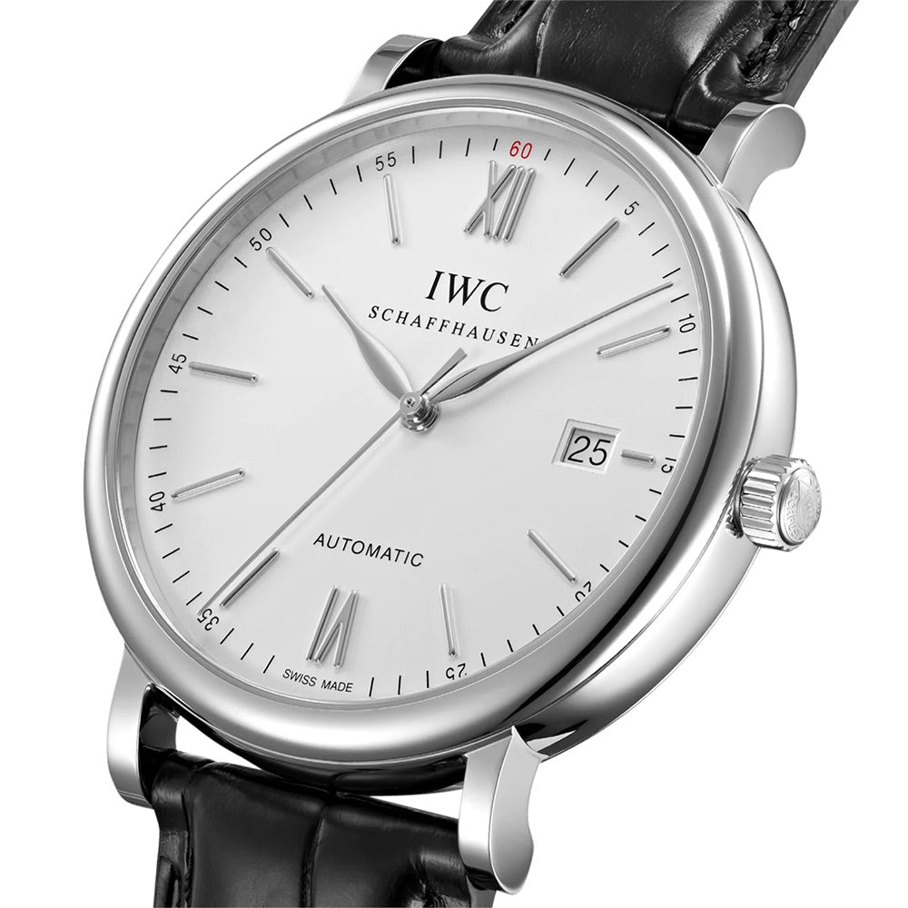 IWC Portofino Auto 40 Silver Leather Strap | King Jewelers