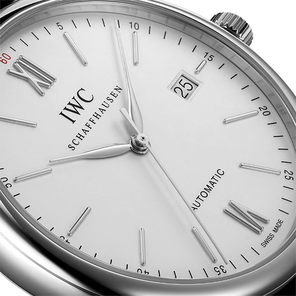 IWC Portofino Auto 40 Silver Leather Strap | King Jewelers