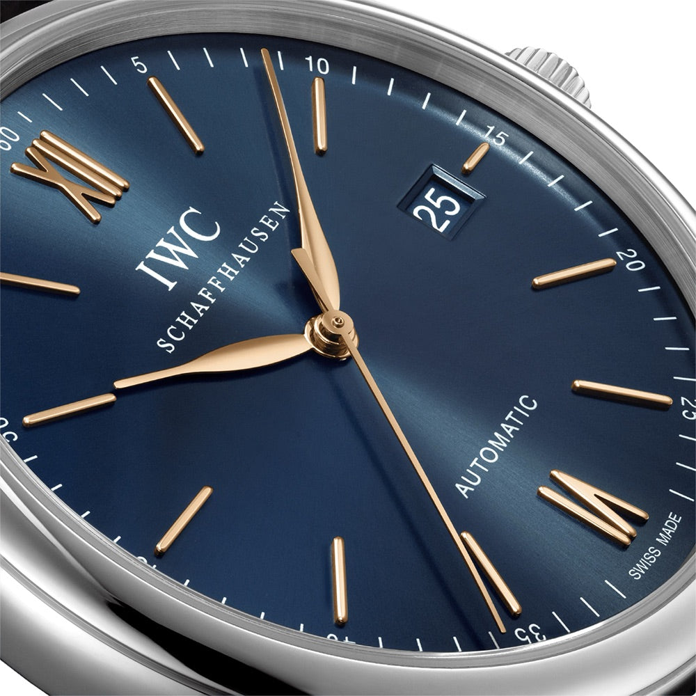 IWC Portofino Auto 40 Blue Dial Leather Strap | King Jewelers